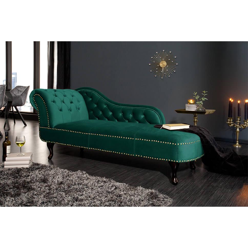 Canapea verde din catifea Chesterfield Invicta Interior