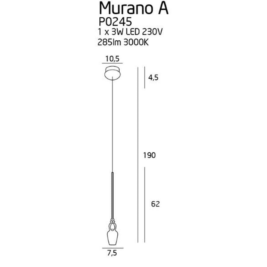 Pendul crom din metal Murano A MAXLIGHT