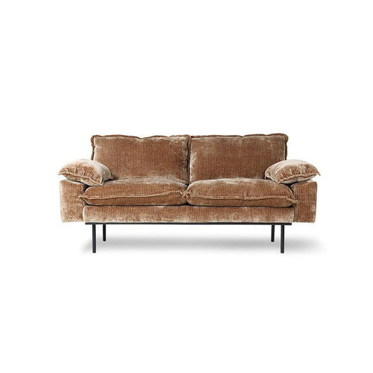 Canapea aged gold din poliester pentru 2 persoane Retro HK Living