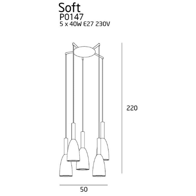 Lustra alba din metal si lemn Soft Maxlight