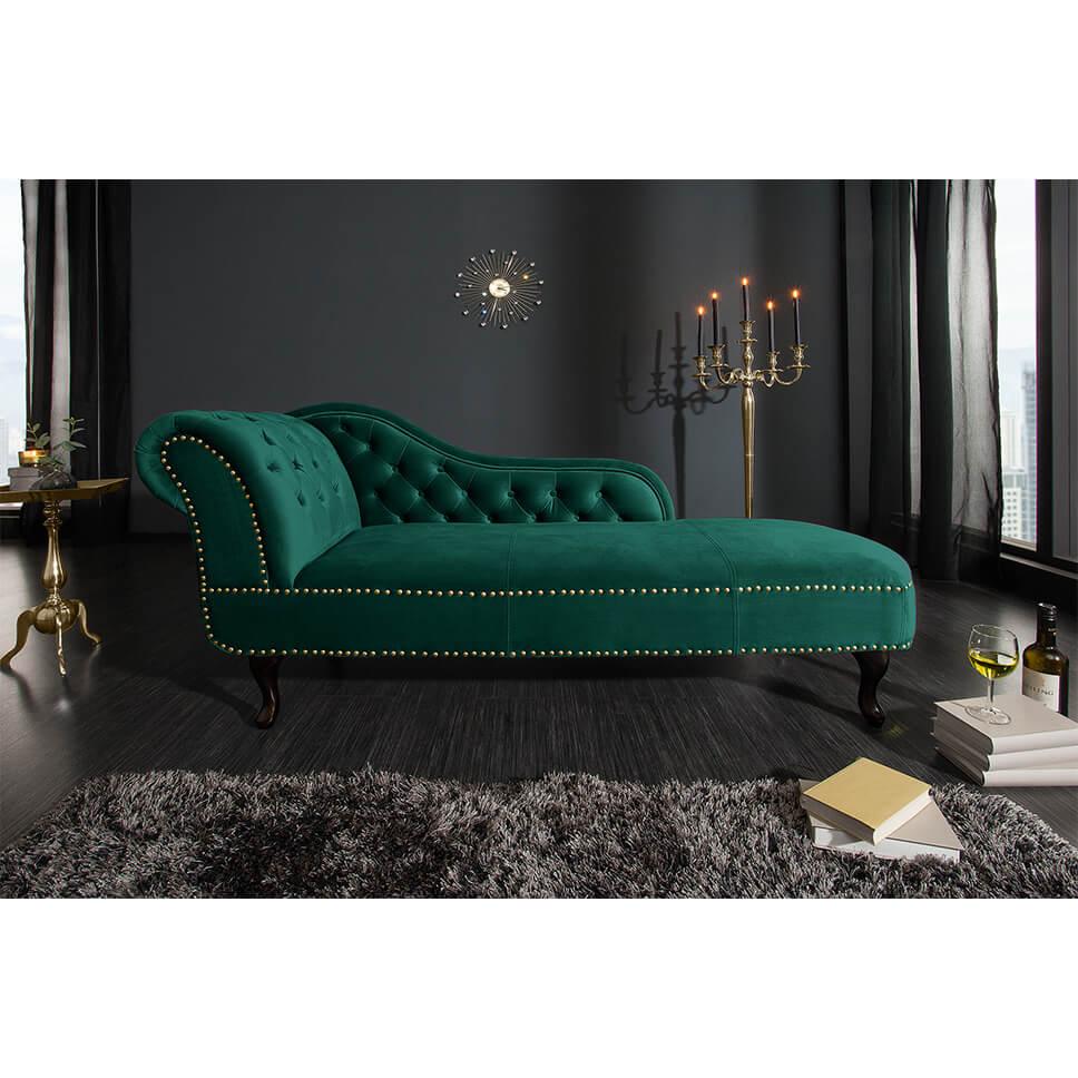 Canapea verde din catifea Chesterfield Invicta Interior