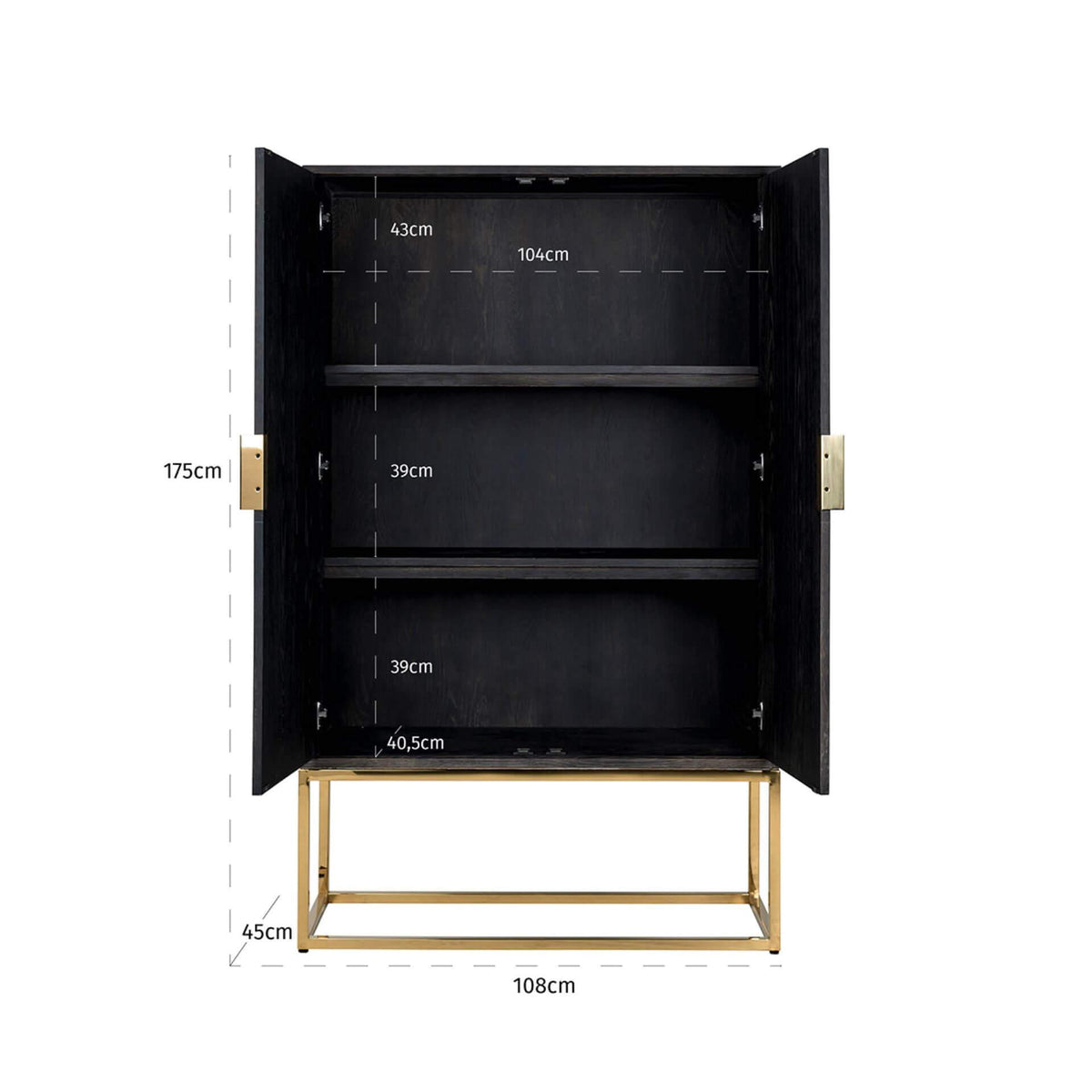 Dulap negru gold din lemn Blackbone Richmond Interiors