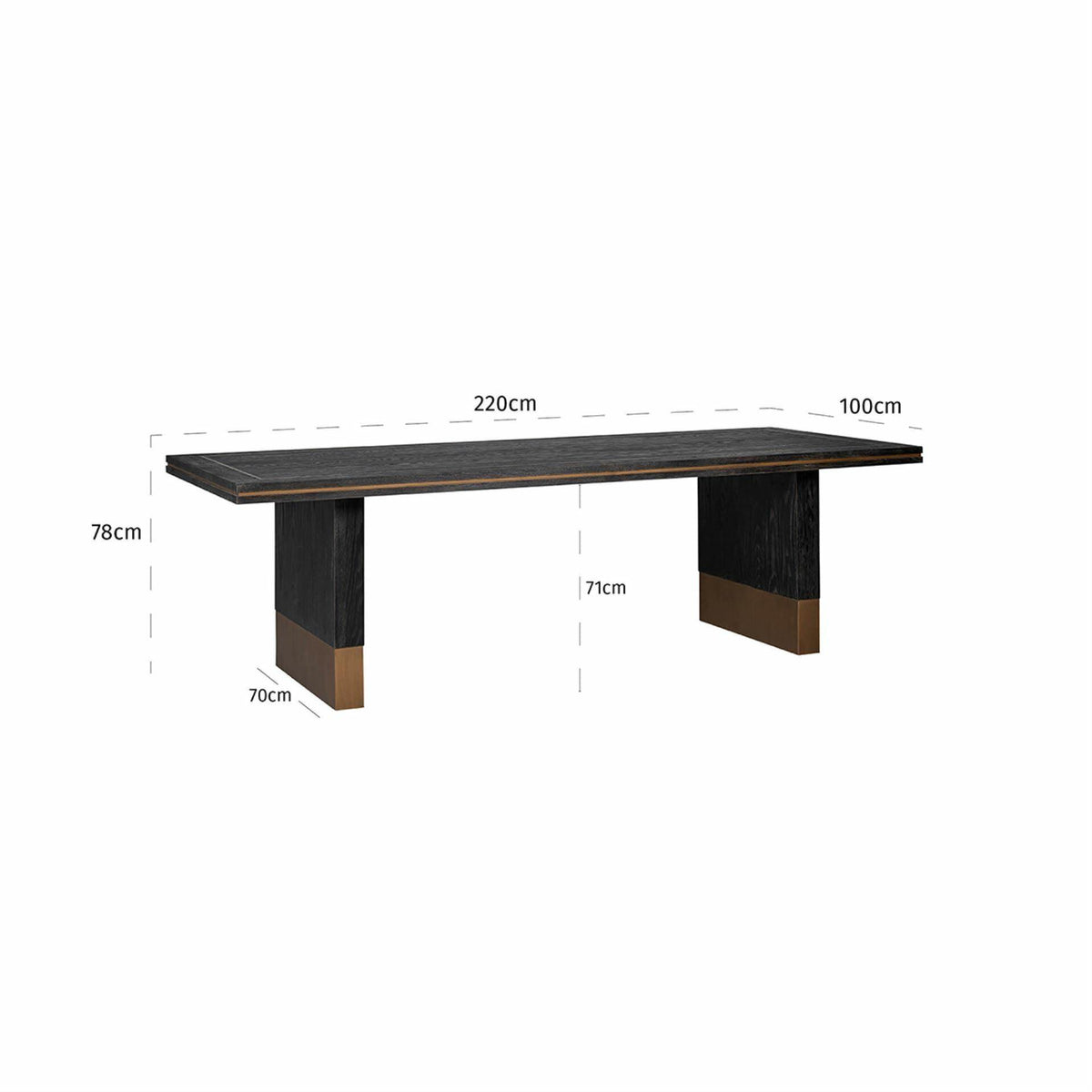 Masa dining neagra 220x100 Hunter Richmond Interiors