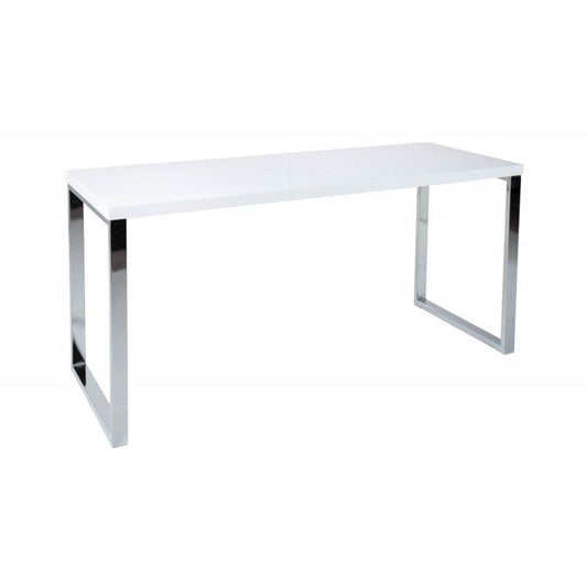 Birou alb din MDF si metal 160 cm Silver Invicta Interior