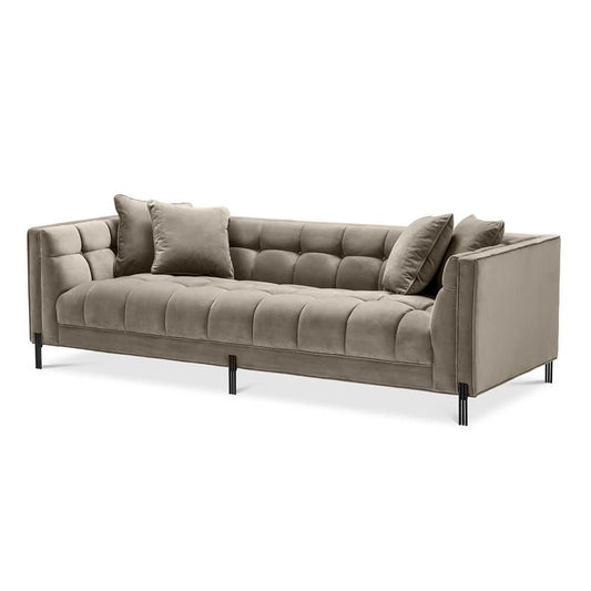 Canapea grej din catifea Sienna Lounge Eichholtz1