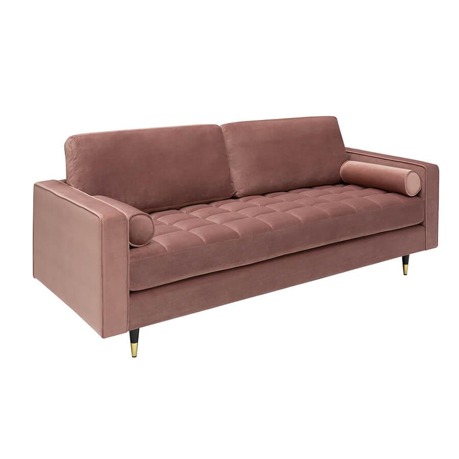Canapea roz din catifea Cozy Invicta Interior1