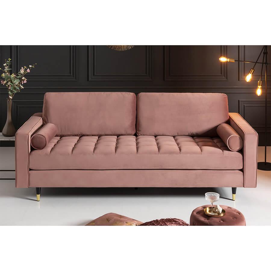 Canapea roz din catifea Cozy Invicta Interior3