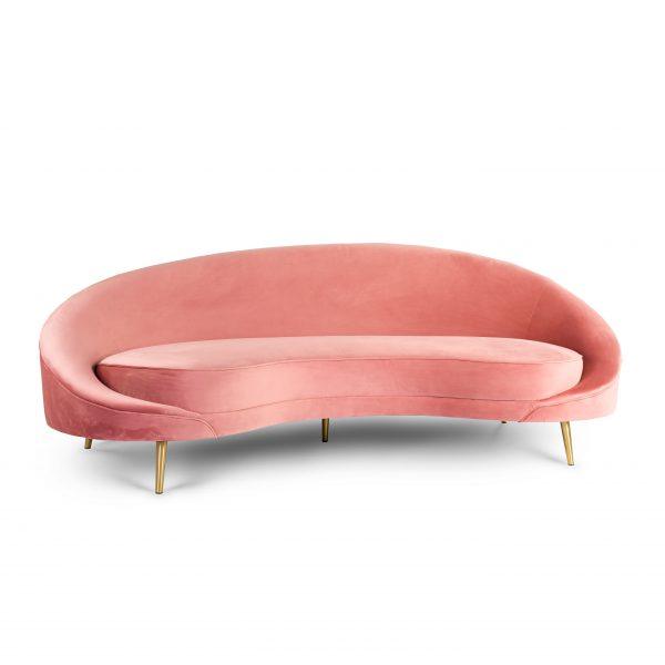 Canapea roz din catifea si inox Kei Gilli1