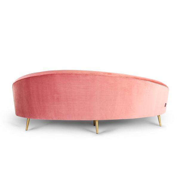Canapea roz din catifea si inox Kei Gilli2