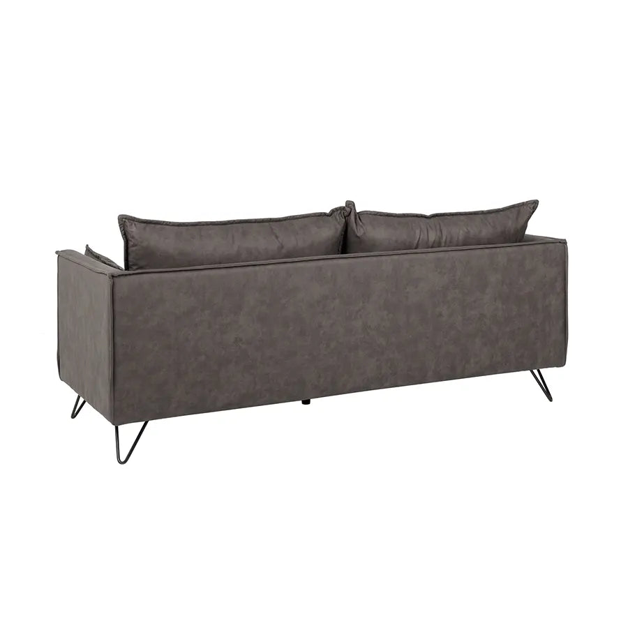 Canapea gri din poliester Rocco 194 cm Invicta Interior - Poetic Store