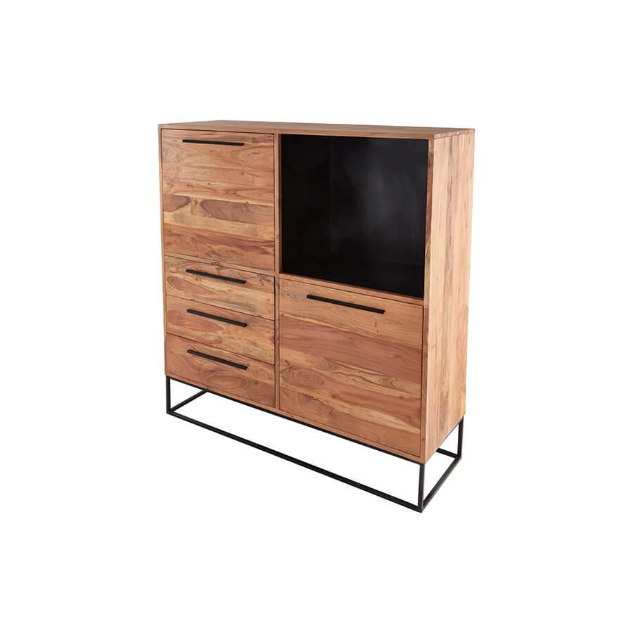 Dulap maro din lemn 120 cm Straight Invicta Interior1