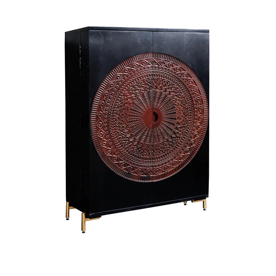 Dulap bar negru din lemn Mandala Invicta Interior - Poetic Store