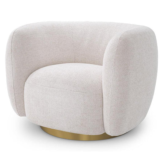 Fotoliu alb din textil si inox Roxy Eichholtz1
