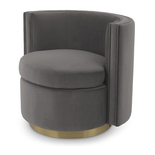 Fotoliu gri rotativ din poliester Amanda Eichholtz1