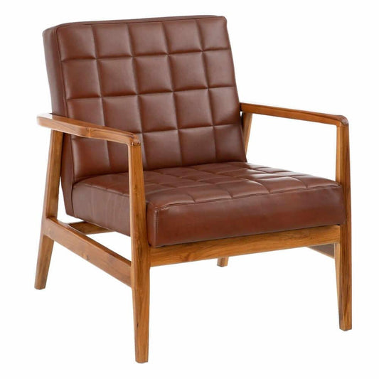 Fotoliu maro din piele Teak Denzzo1