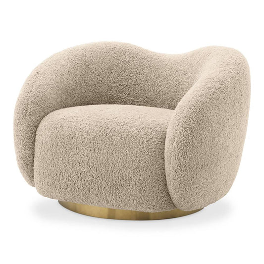 Fotoliu rotativ crem din poliester Diego Eichholtz1