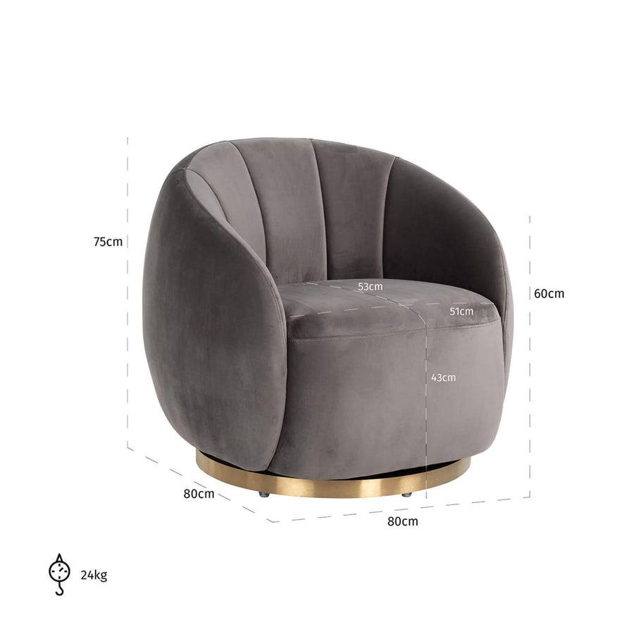 Fotoliu rotativ gri stone Jago Richmond Interiors5