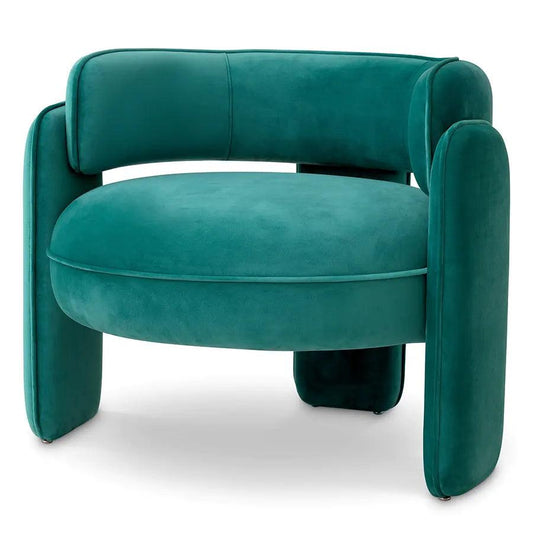 Fotoliu turcoaz din catifea Chaplin Eichholtz - Poetic Store