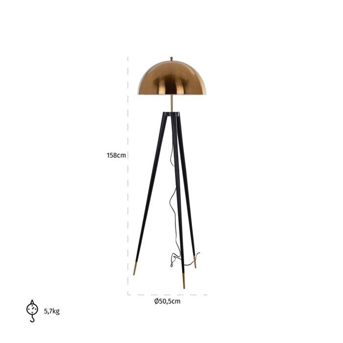Lampadar negru din metal gold Reeve Richmond Interiors2