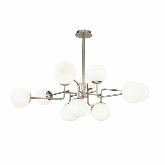 Candelabru ajustabil argintiu din metal si sticla Erich Maytoni