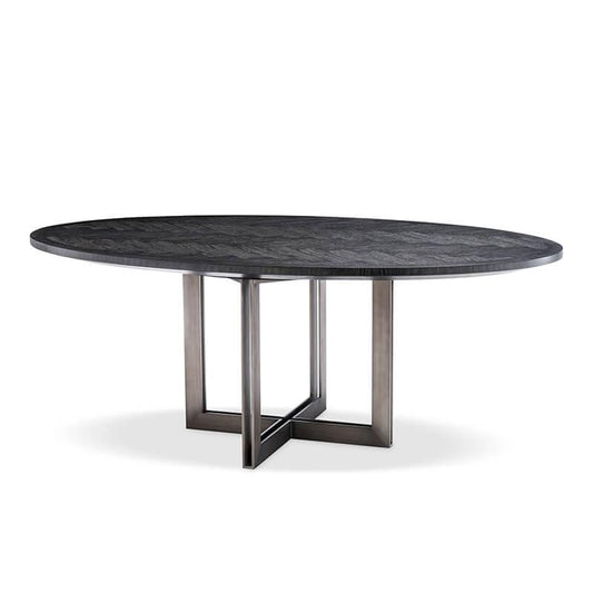 Masa dining ovala neagra 200 cm Melchior Eichholtz1