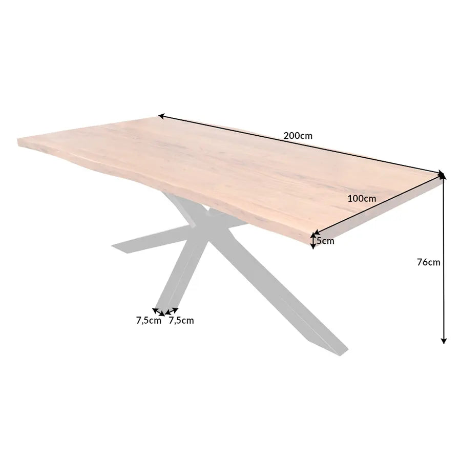 Masa dining maro din lemn 200 cm Wild Invicta Interior