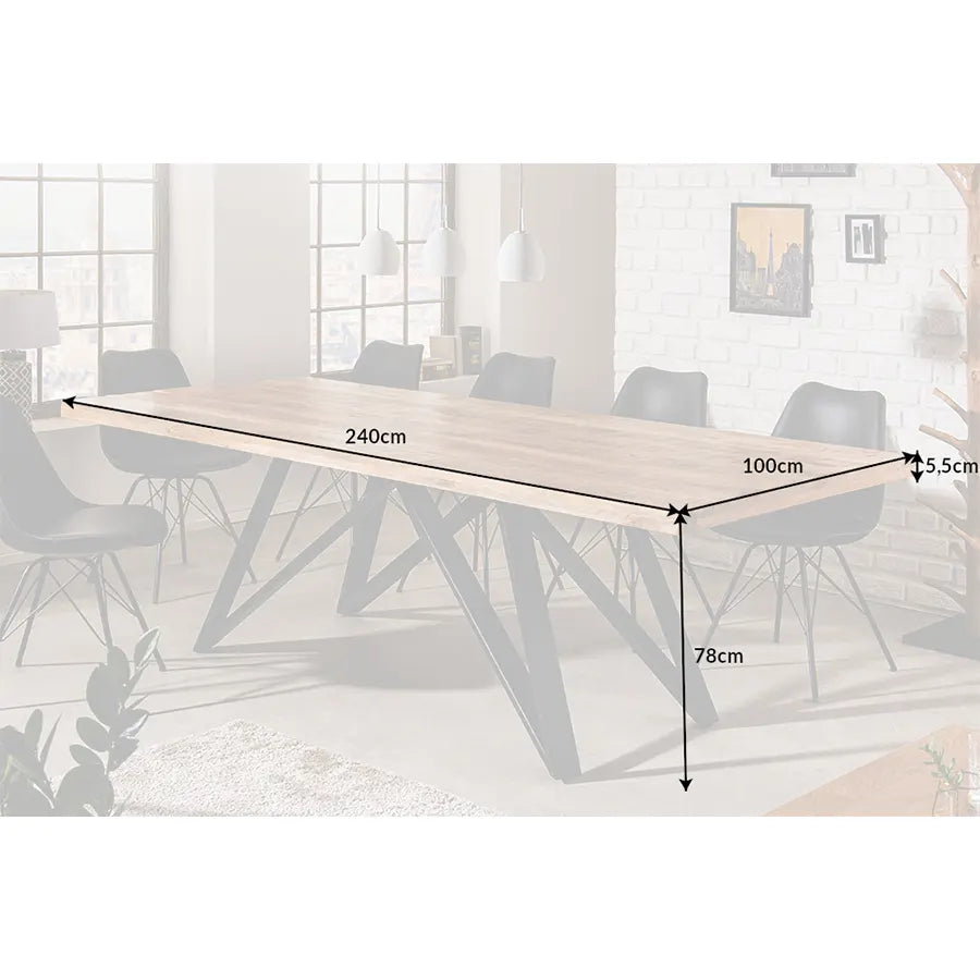 Masa dining maro din lemn Iron 240 cm Invicta Interior - Poetic Store