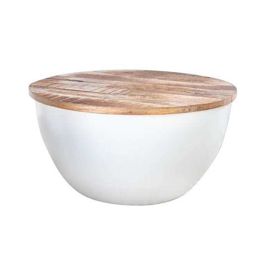 Masuta cafea alba din lemn Storage 60 cm Invicta Interior 1