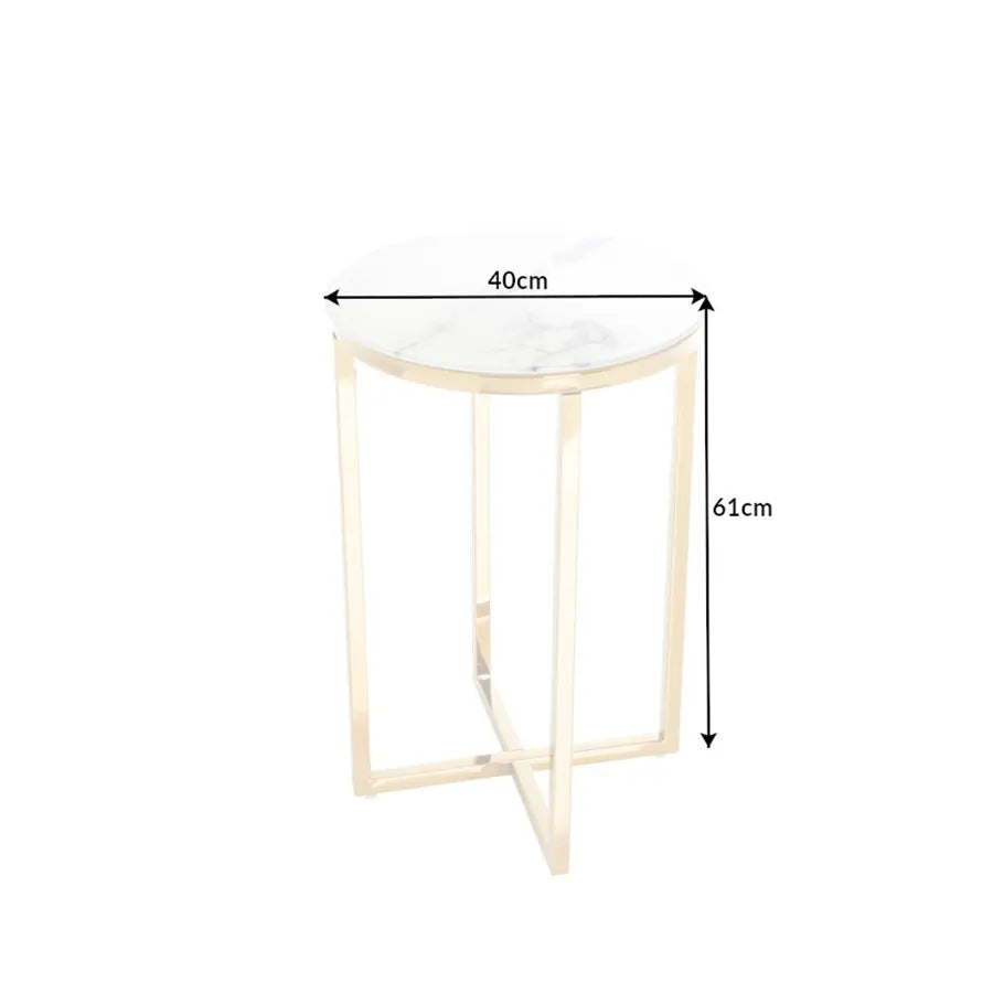 Masuta alba gold 40 cm Elements Invicta Interior - Poetic Store