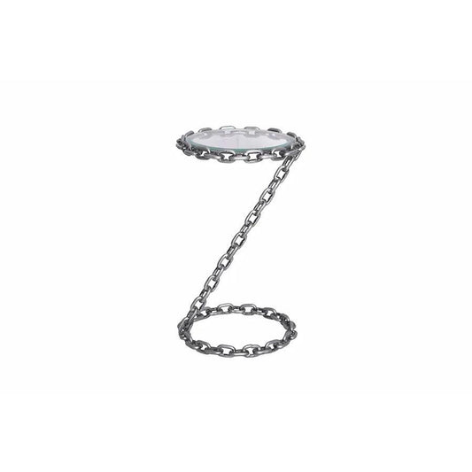 Masuta silver din fier Chain 55 cm Invicta Interior - Poetic Store