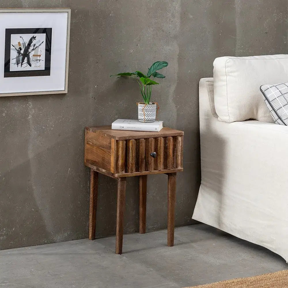 Noptiera maro din lemn 38 cm Oda Denzzo - Poetic Store