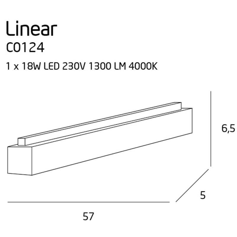 Plafoniera alba din metal Linear Small Maxlight3