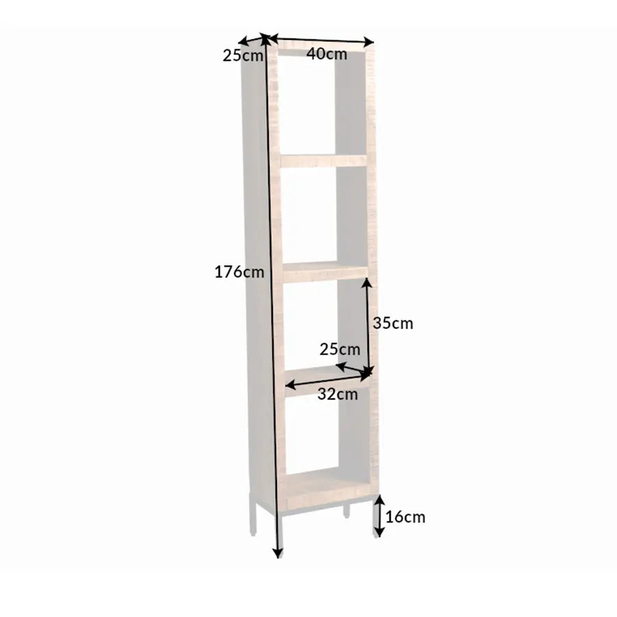 Raft maro din lemn 180x40 cm Iron Craft Invicta Interior