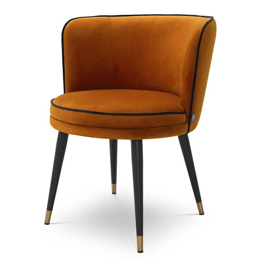 Scaun dining orange din catifea Grenada Eichholtz1