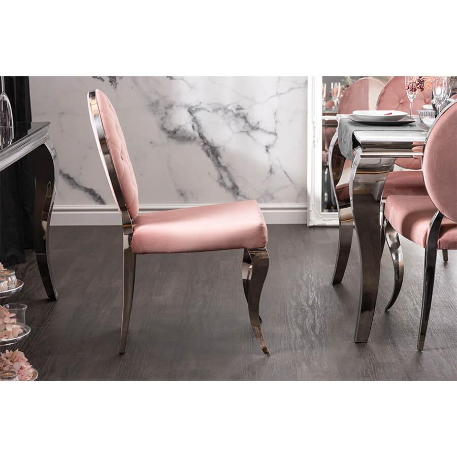 Scaun roz din catifea Modern Baroque Invicta Interior3