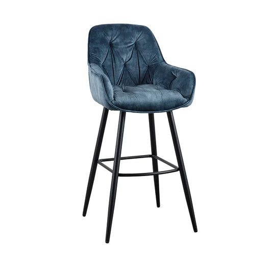 Scaun bar albastru din catifea Milano Invicta Interior - Poetic Store