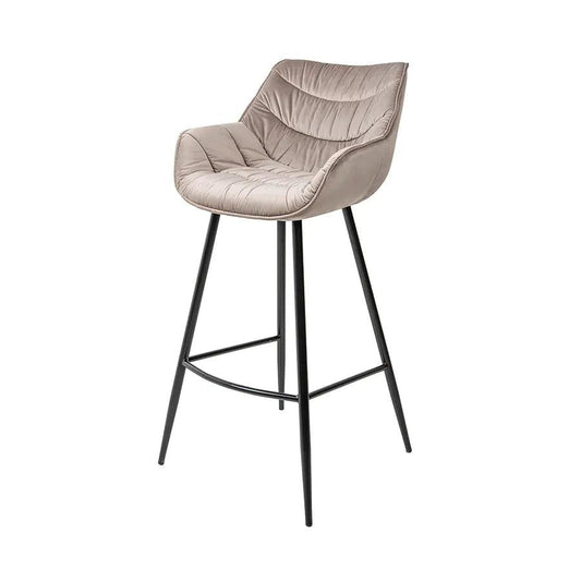 Scaun bar grej din catifea Comfort Invicta Interior - Poetic Store