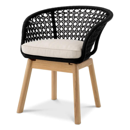 Scaun dining negru maro de exterior Trinity Eichholtz - Poetic Store