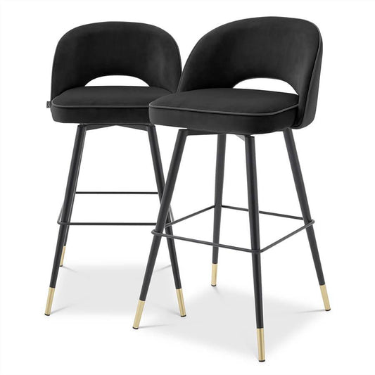 Set de 2 scaune de bar negre Long Cliff Eichholtz1
