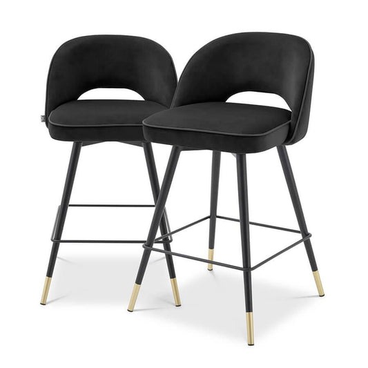 Set de 2 scaune de bar negre Small Cliff Eichholtz1