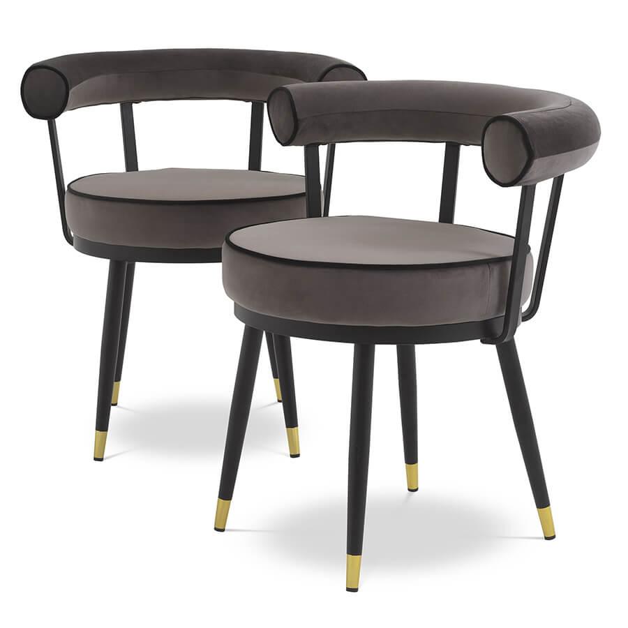 Set de 2 scaune dining gri Vico Eichholtz1