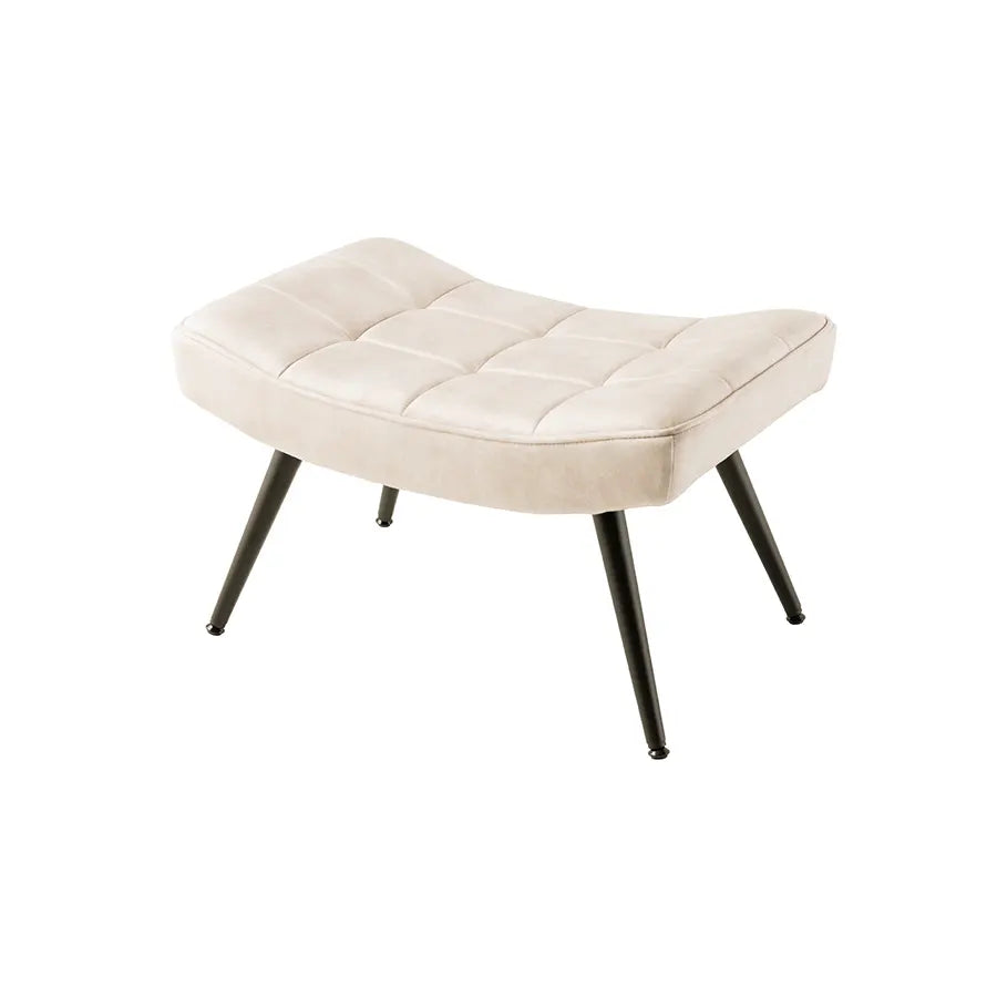 Taburet crem din catifea Scandinavia Invicta Interior - Poetic Store
