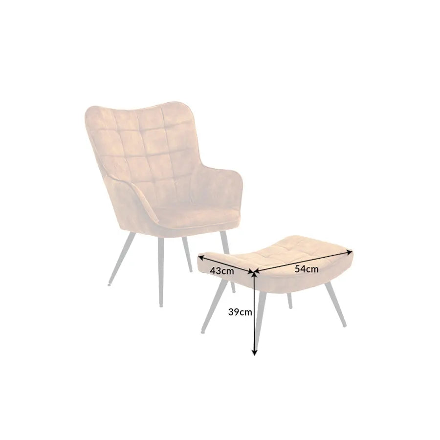 Taburet galben din catifea Scandinavia Invicta Interior - Poetic Store