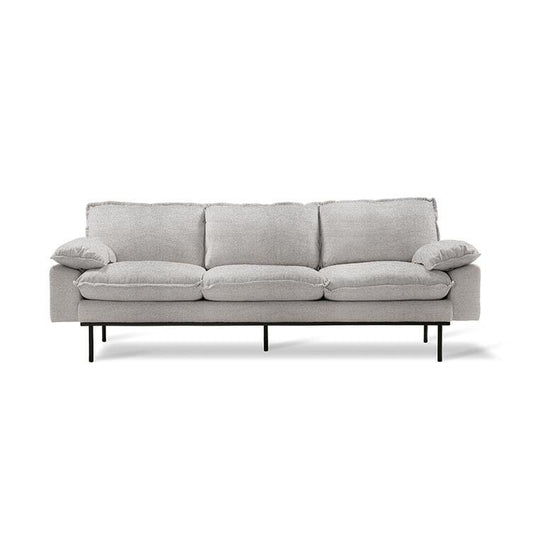 Canapea gri din poliester pentru 3 persoane Retro HK Living