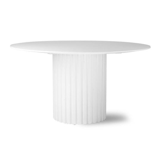 Masa dining alba din lemn si MDF 140 cm HK Living